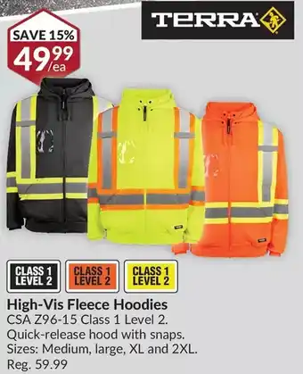 Princess Auto High-vis fleece hoodies offer