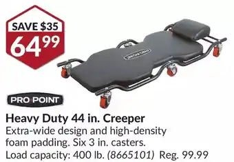 Princess Auto Pro.point heavy duty 44 in. creeper offer
