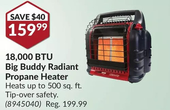 Princess Auto Heatstar 18,000 btu big buddy radiant propane heater offer