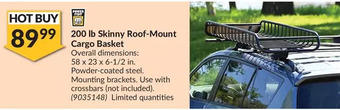 Princess Auto Power fist 200 lb skinny roof-mount cargo basket offer