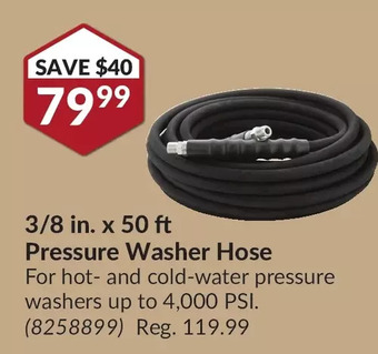 Princess Auto 3/8 in. x 50 ft pressure washer hose offer