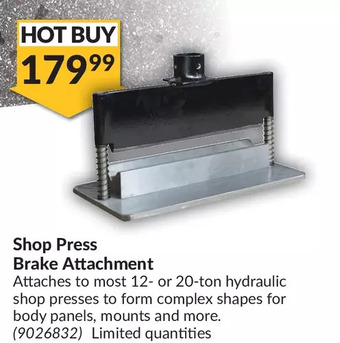Princess Auto Shop press brake attachment offer