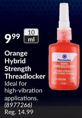 Princess Auto Permatex orange hybrid strength threadlocker offer