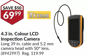 Princess Auto Titan 4.3 in colour lcd inspection camera offer
