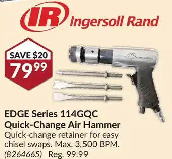 Princess Auto Ir edge series 114gqc quick-change air hammer offer