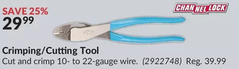 Princess Auto Channel lock crimping/cutting tool offer