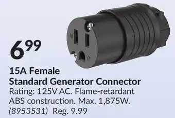 Princess Auto Mega smasher 15a female standard generator connector offer