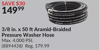Princess Auto 3/8 in. x 50 ft aramid-braided pressure washer hose offer