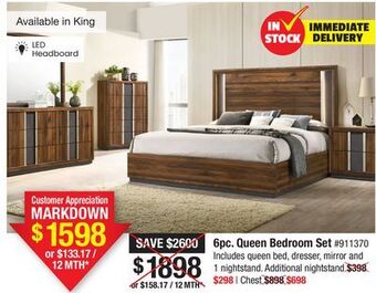 Bad Boy Superstore 6pc. queen bedroom set offer