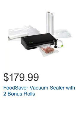 Costco Foodsaver vacuum sealer with 2 bonus rolls offer