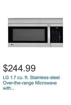 Costco Lg 1.7 cu. ft. stainless-steel over-the-range microwave with easyclean interior offer