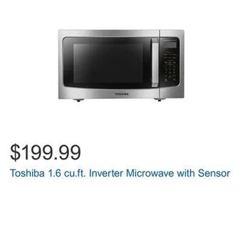 Costco Toshiba 1.6 cu.ft. inverter microwave with sensor offer
