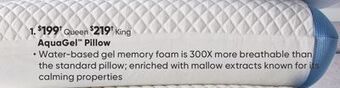 Sleep Country King aquagel pillow offer