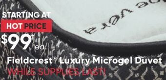 Sleep Country Fieldcrest luxury microgel duvet offer