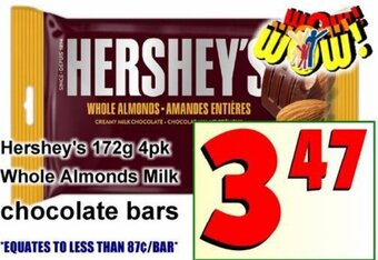 Hershey's 172 g Whole Almonds Milk Chocolate Bars