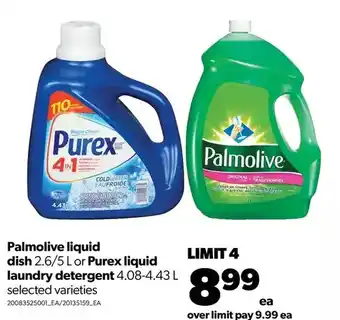 Real Canadian Superstore Palmolive liquid dish or purex liquid laundry detergent offer