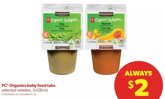 Real Canadian Superstore Pc organics baby food tubs offer