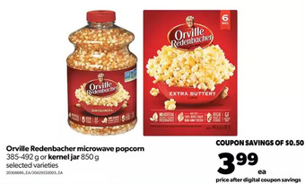 Real Canadian Superstore Orville redenbacher microwave popcorn or kernel jar offer