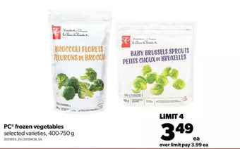 Real Canadian Superstore Pc frozen vegetables offer