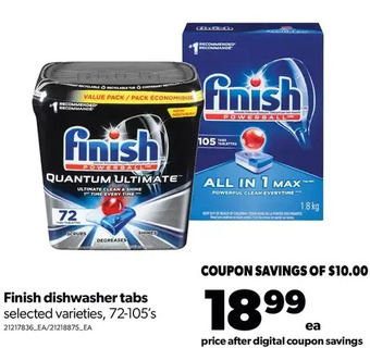 Real Canadian Superstore Finish dishwasher tabs offer