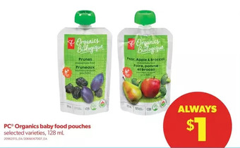 Real Canadian Superstore Pc organics baby food pouches offer