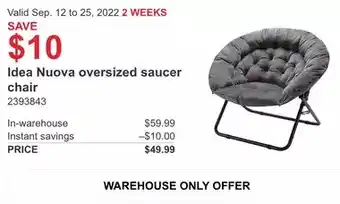 Costco Idea nuova oversized saucer chair offer