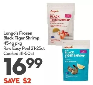 Longo's Longo's frozen black tiger shrimp offer