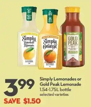 Longo's Simply lemonade or gold peak lemonade offer