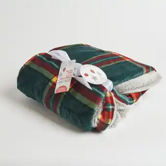 Giant Tiger Woodland wonder printed plaid faux fur reversible throw blanket offer