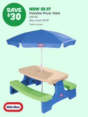 Toys R us Little tikes foldable picnic table offer