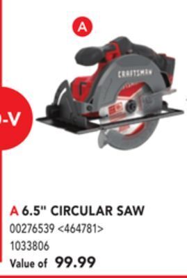 Lowe's Craftsman 6.5" circular saw offer