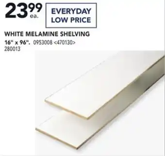 Lowe's White melamine shelving 16" x 96" offer