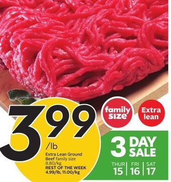 Sobeys Extra lean ground beef offer
