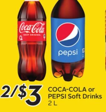 Sobeys Coca-cola or pepsi soft drinks offer