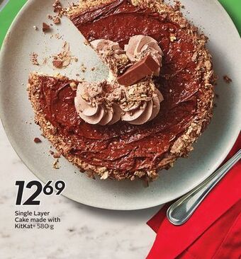 Sobeys Single layer cake made with kitkat® offer
