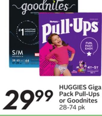Sobeys Huggies giga pack pull-ups or goodnites offer