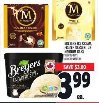 Metro Breyers ice cream, frozen dessert or magnum bars offer