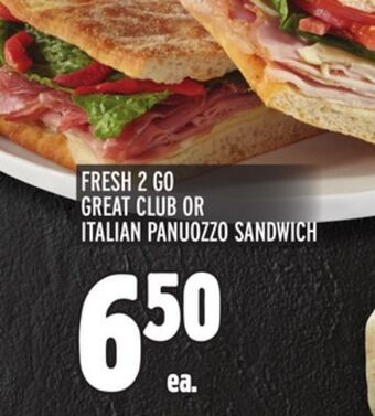 Metro Fresh 2 go great club or italian panuozzo sandwich offer