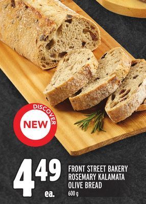 Metro Front street bakery rosemary kalamata olive bread offer