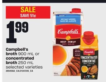 Independent Grocer Campbell's broth, 900 ml or concentrated broth, 250 ml offer