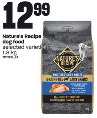 Loblaws Nature's recipe dog food, 1.8 kg offer