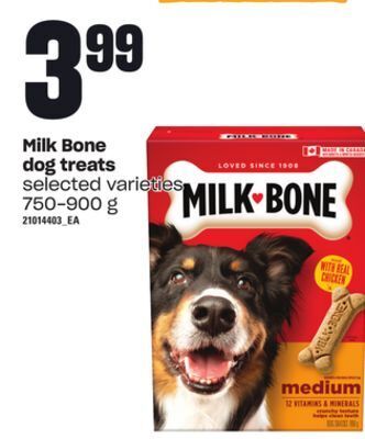 Loblaws Milk bone dog treats, 750-900 g offer