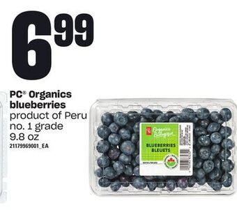 Loblaws Pc® organics blueberries, 9.8 oz offer
