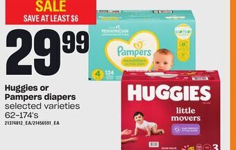 Loblaws Huggies or pampers diapers, 62-174's offer