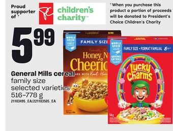 Loblaws General mills cereal, 516-778 g offer