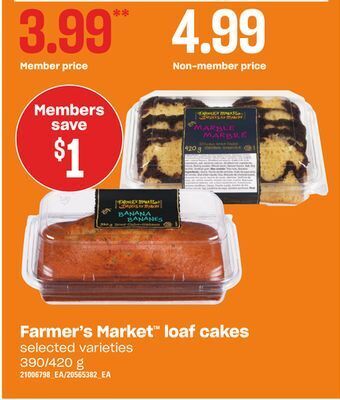 Loblaws Farmer's market™ loaf cakes, 390/420 g offer