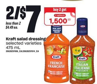 Loblaws Kraft salad dressing, 475 ml offer