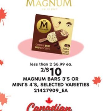Loblaws Magnum bars, 3's or mini's, 4's offer