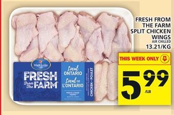 Food Basics Fresh from the farm split chicken wings offer