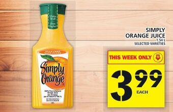 Food Basics Simply orange juice offer